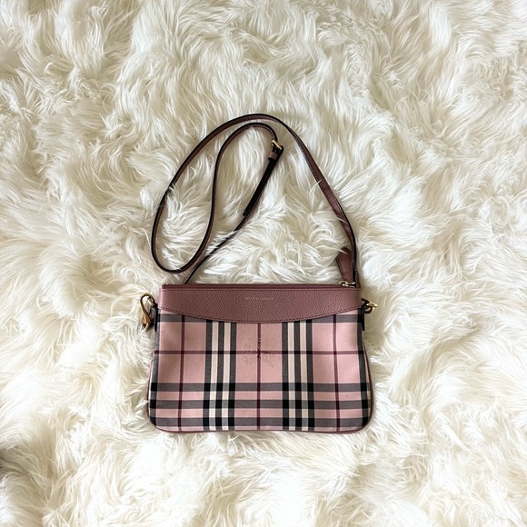Burberry Pink Plaid Crossbody Bag - Picture 1 of 14